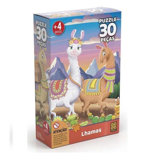 Quebra-Cabeça - Lhamas - 30 Peças - Grow