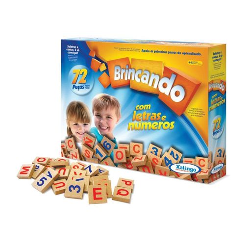 Jogo Brincando com Letras e Números - 72 peças - Xalingo
