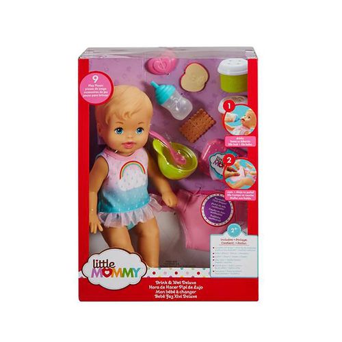 Boneca Little Mommy - Faz Xixi Deluxe - Vestido Arco-Íris - Mattel