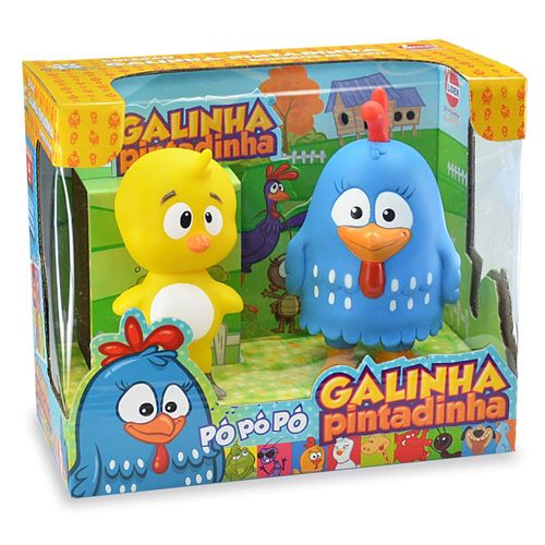 Bonecos de Vinil - Dupla Galinha Pintadinha e Pintinho Amarelinho - Líder