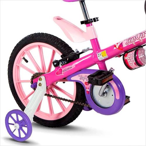 Bicicleta Infantil Aro 16 - Top Girls - Menina - Rosa - Nathor