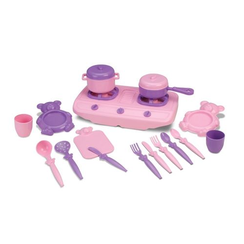 Mini Fogão Infantil com Acessórios - Fogão e Cia - Rosa - Roma