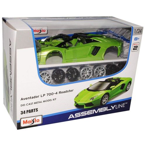 Kit de Montagem Assembly Line Colecionável - Aventador LP 700-4 Roadster Verde - 1:24 - Maisto