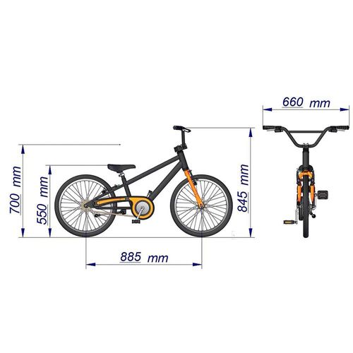 Bicicleta Infantil Aro 20 - Apollo - Preto e Laranja - Nathor