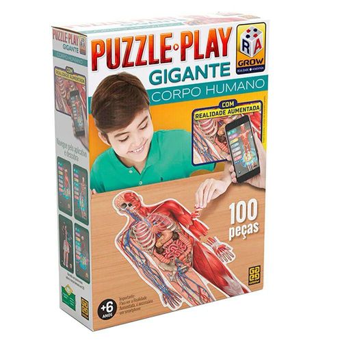 Quebra-Cabeça - Puzzle Play Gigante - Corpo Humano - 100 Peças - Grow