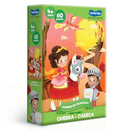 Quebra-Cabeça Mundo da Fantasia - Reino Mágico - 60 Peças - Toyster