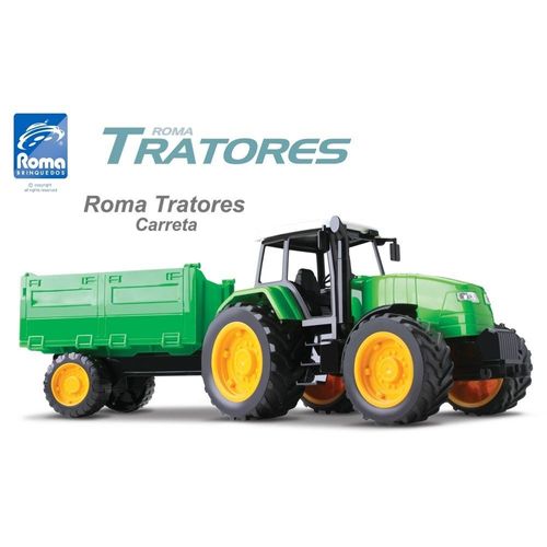 Trator Infantil com Carreta - Verde - Roma