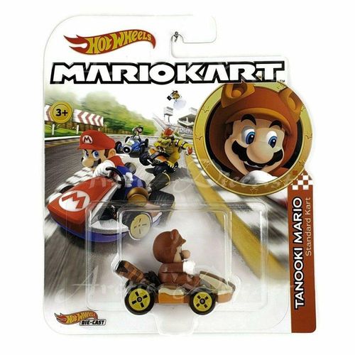 Carrinho Hot Wheels - Mario Kart - Tanooki Mario - Mach 8 - Mattel