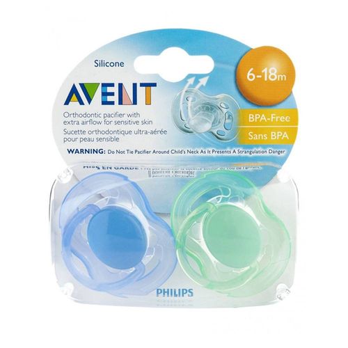 Conjunto com 2 Chupetas - Freeflow - 6 a 18 meses - Verde e Azul - Avent