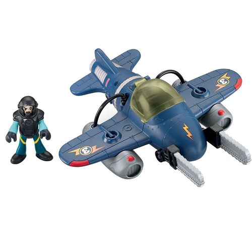 Avião de Brinquedo Com Mini Figura - Aviões Médios Sky Racer - Super Jato - Imaginext