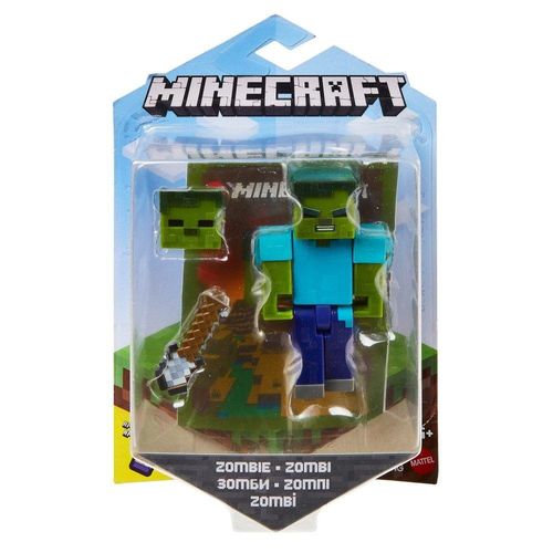 Mini Figura Articulada - Minecraft - 8 cm - Zombie - Mattel