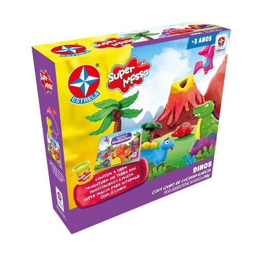 Massa de Modelar - Super Massa - Dinos Com Livro - Estrela