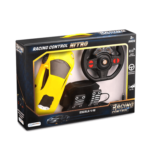 Carrinho de Controle de Remoto - Racing Control - Amarelo - Multikids