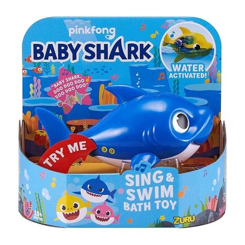 Brinquedo de Banho - Baby Shark - Azul - Canta e Nada - Candide