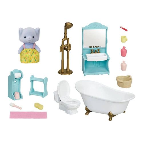 Sylvanian Families - Conjunto Toalete e Banho com Irmã Elefante - Epoch