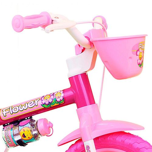 Bicicleta Infantil Aro 12 - Flower - Menina - Rosa - Nathor