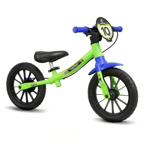 Bicicleta Infantil Equilíbrio Sem Pedal - Balance Bike - Menino - Verde - Nathor