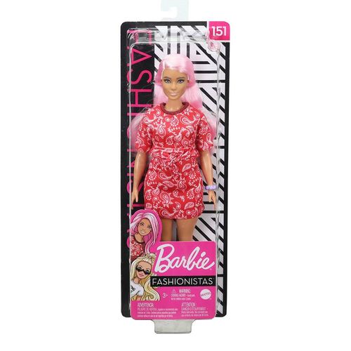 Boneca Barbie Fashionistas - Cabelo Rosa - 151 - Mattel