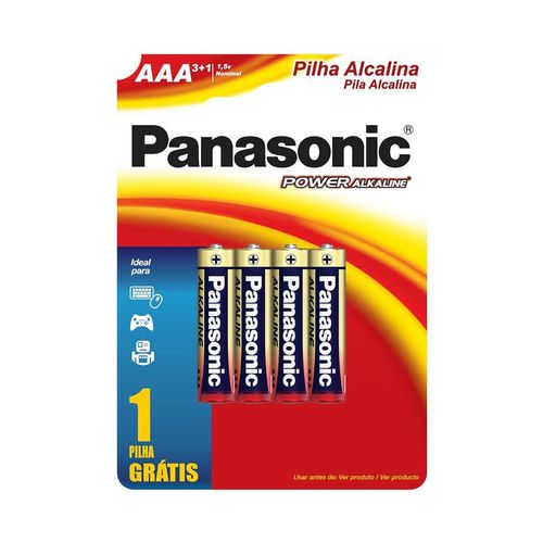 Pilha Alcalina AAA com 4 - Panasonic