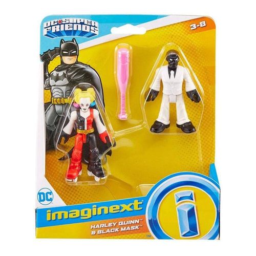 Mini Figura - Arlequina e Máscara Negra - DC Super Friends - Imaginext - Fisher-Price