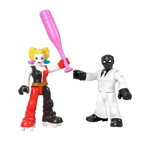 Mini Figura - Arlequina e Máscara Negra - DC Super Friends - Imaginext - Fisher-Price