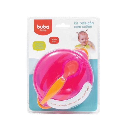 Kit Refeição com Colher - Rosa - Buba