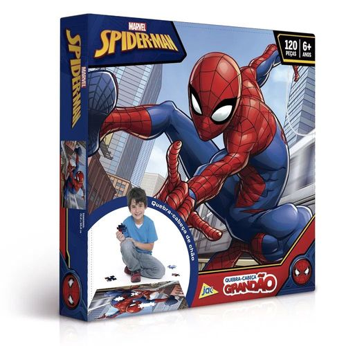 Quebra-Cabeça Grandão - Homem-Aranha - 120 Peças - Marvel - Disney - Toyster