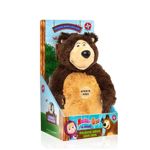 Pelúcia com Som - Masha e Urso - Urso - 35 cm - Estrela