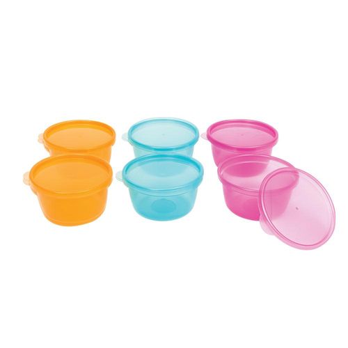 Kit com 6 Potes para Papinhas - Rosa - 250 ml - Buba