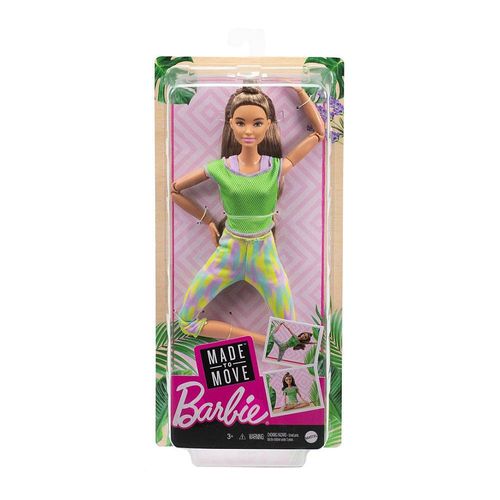 Boneca Barbie Articulada - Feita Para Mexer - Yoga - Morena Blusa Verde - Mattel