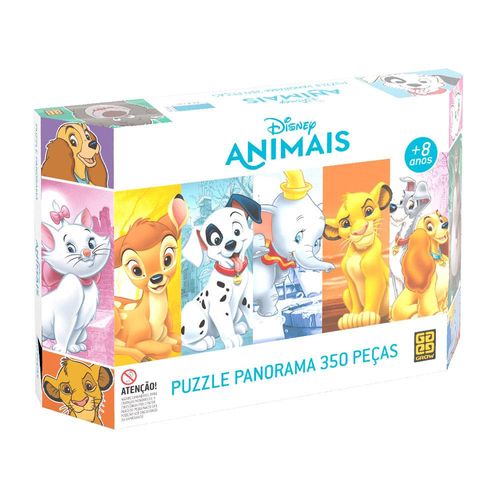 Quebra-Cabeça Panorama - Disney Animais - 350 Peças - Grow