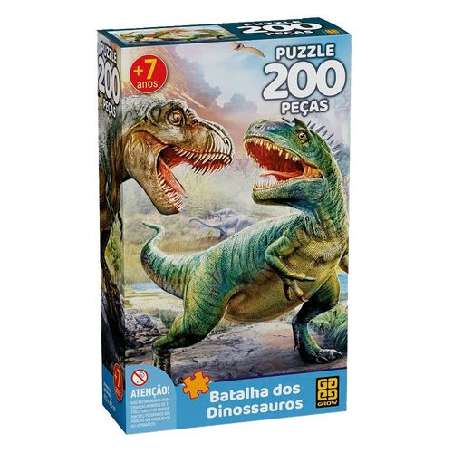 Quebra-Cabeça - Batalha dos Dinossauros - 200 Peças - Grow