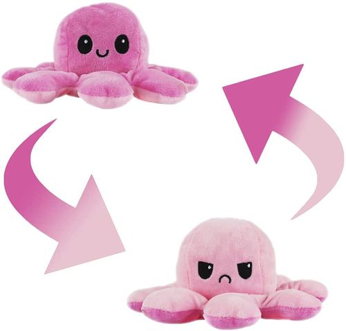 Polvo de Pelúcia Reversível Humor - Rosa - 28 cm - BBR Toys