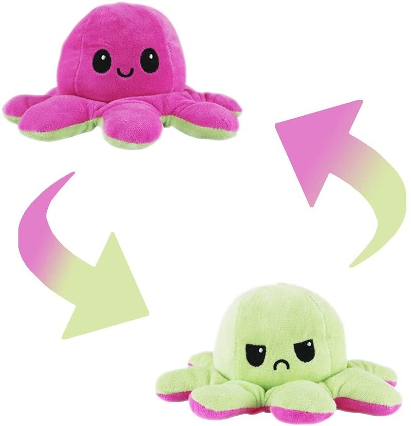 B1236-Polvo-de-Pelucia-Reversivel-Humor---Rosa-e-Verde---28-cm---BBR-Toys