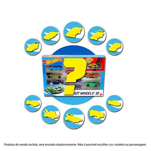 Carrinhos Hot Wheels - Pacote com 10 Carros Sortidos - Mattel