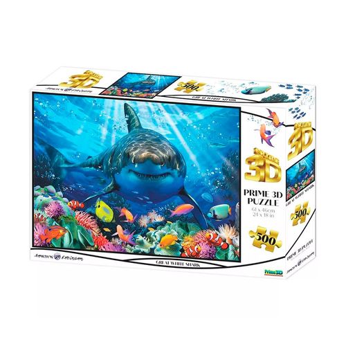 Quebra-Cabeça 3D - Tubarão - 500 Peças - Multikids