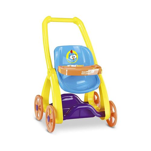 Carrinho de Boneca Galinha Pintadinha Mini - Passeio - Amarelo e Azul - Roma