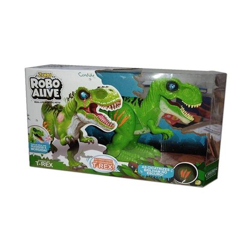 Figura com Movimento e Som - T-Rex Verde - Robo Alive - Candide