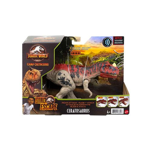 Figura Articulada com Som - Jurassic World - Dino Escape - Roar Attack - Ceratosaurus - Mattel