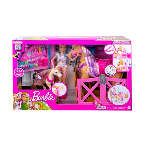 Boneca Barbie - Sisters and Pets - Barbie com Cavalo Penteados Divertidos - Mattel