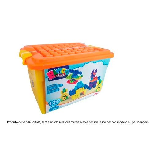 Blocos de Montar - 120 Peças - Super Caixa Divertida 2- Cores Sortidas - Dismat