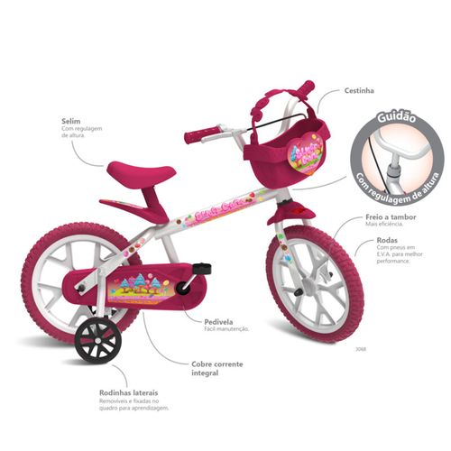 Bicicleta Infantil Aro 14 - Sweet Game - Bandeirante