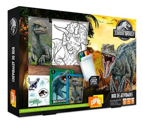 Box de Atividades com Giz de Cera - Jurassic World - COPAG