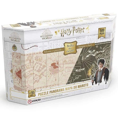 Quebra-Cabeça Panorama - Harry Potter - Brilha no Escuro - 500 Peças - Grow