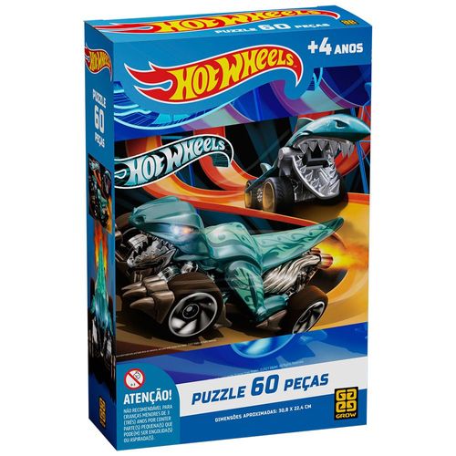 Quebra-Cabeça - HotWheels - 60 Peças - Grow