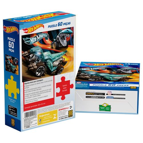 Quebra-Cabeça - HotWheels - 60 Peças - Grow