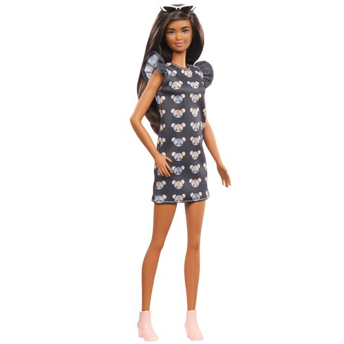 Boneca Barbie Fashionista com Estojo - Vestido Ratinhos -  140 - Mattel