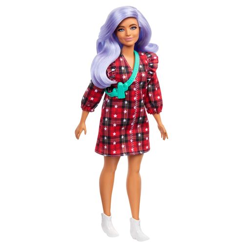 Boneca Barbie Fashionista com Estojo - Plus Size Vestido Xadrez - 157 - Mattel