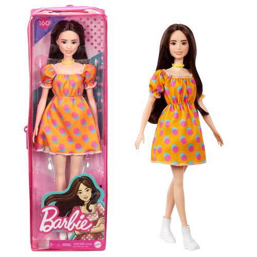 Boneca Barbie Fashionista com Estojo - Vestido Laranja - 160 - Mattel