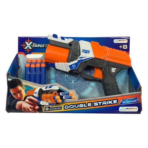 Lançador de Dardos - X-Target Double Strike Com 8 Dardos - Multikids